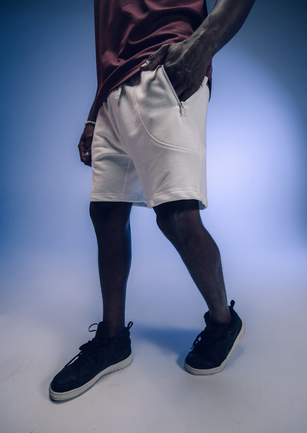Bermuda Moletom Ziper Off-White