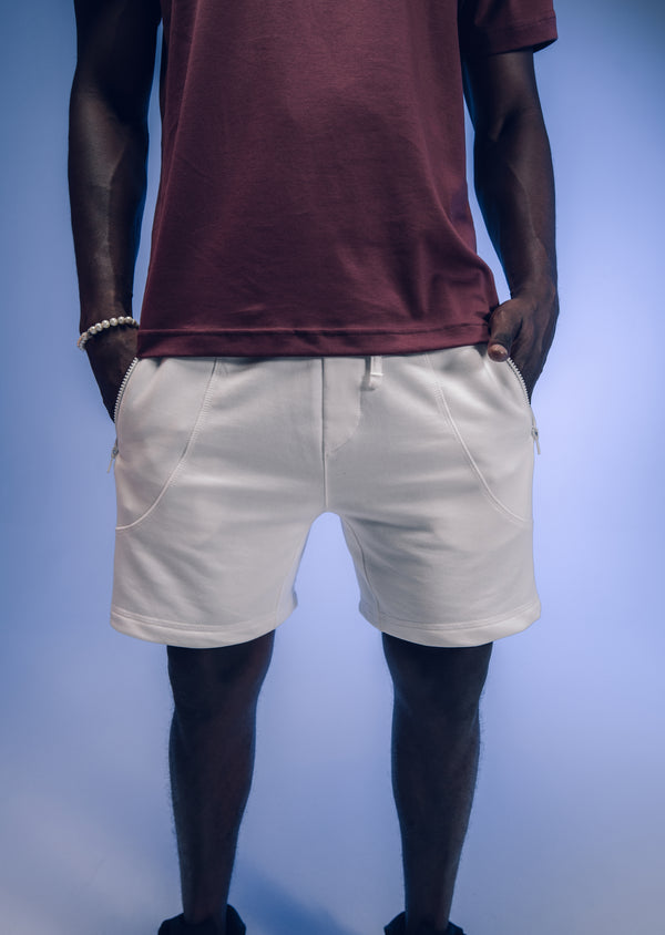 Bermuda Moletom Ziper Off-White