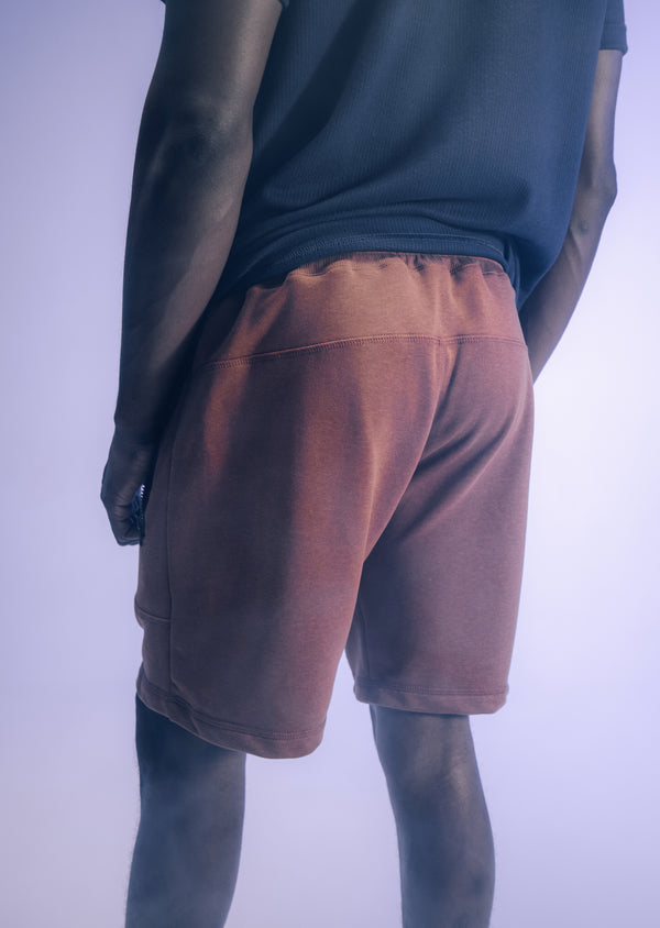 Bermuda Moletom Ziper Marrom