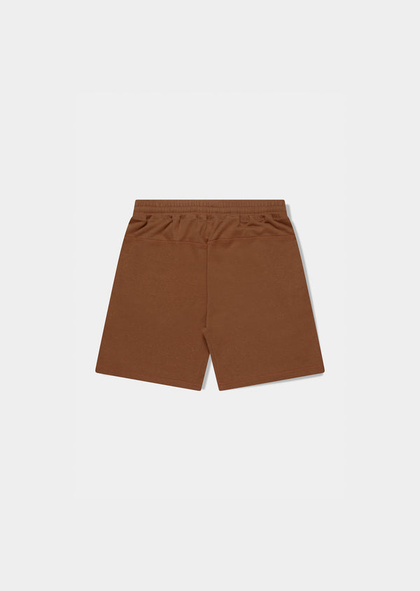 Bermuda Moletom Ziper Marrom