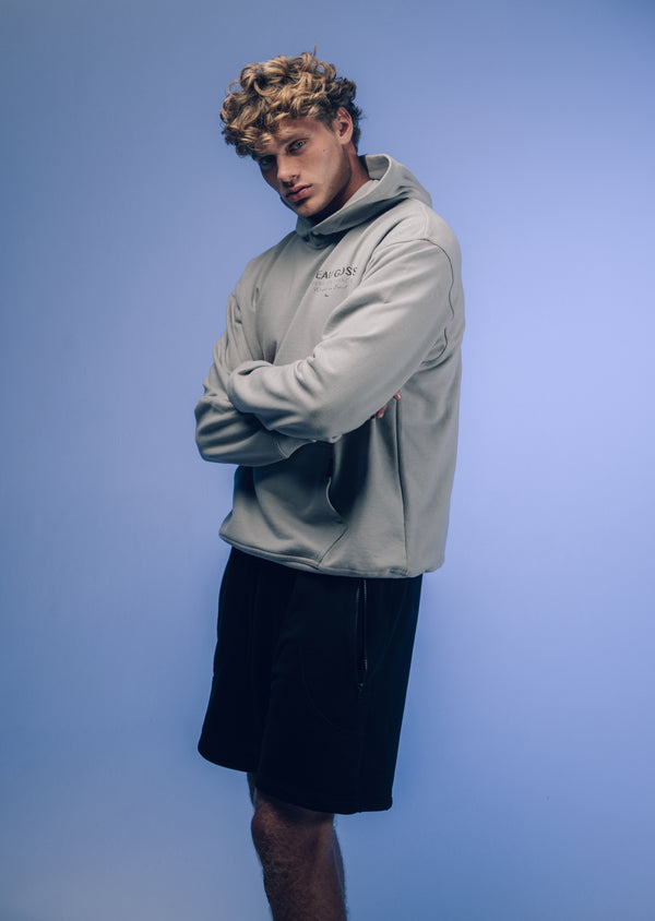 Bermuda Moletom Ziper Preto