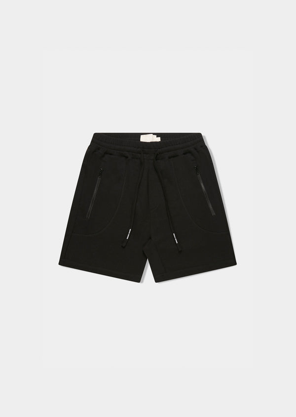 Bermuda Moletom Ziper Preto