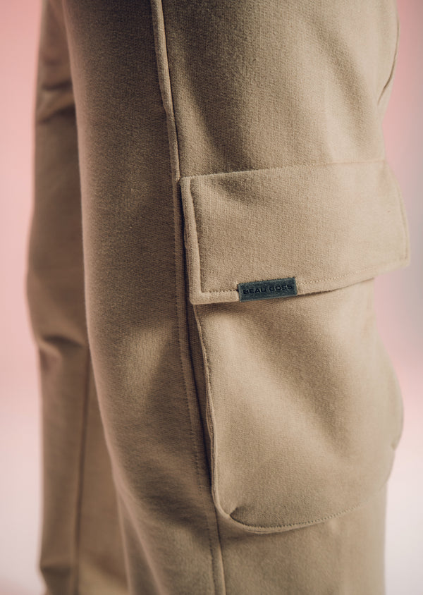 Calça Moletom Cargo Bege