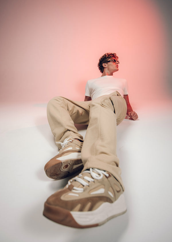 Calça Moletom Cargo Bege