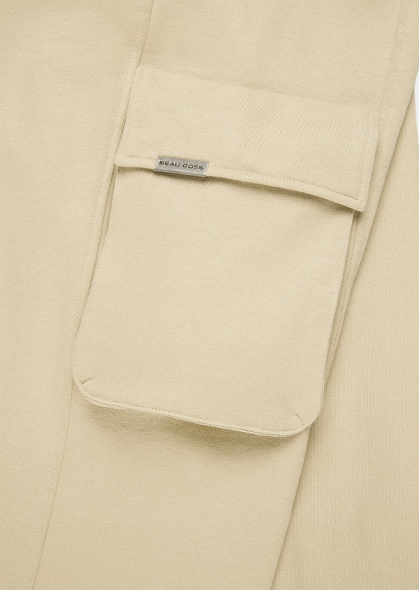Calça Moletom Cargo Bege