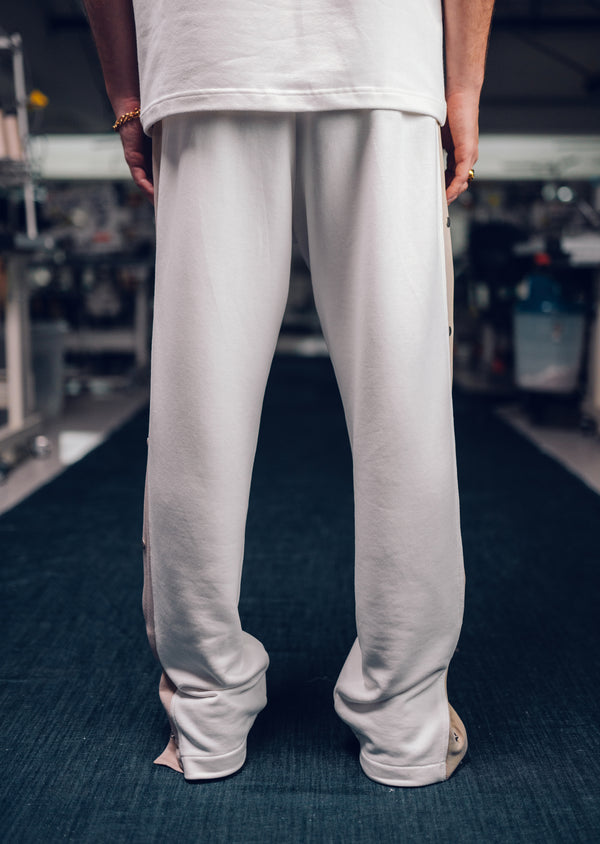 Calça Moletom Découper Bicolore – Off White/Beige