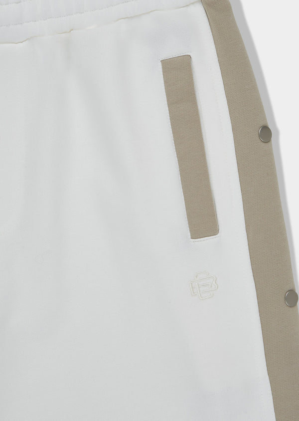 Calça Moletom Découper Bicolore – Off White/Beige