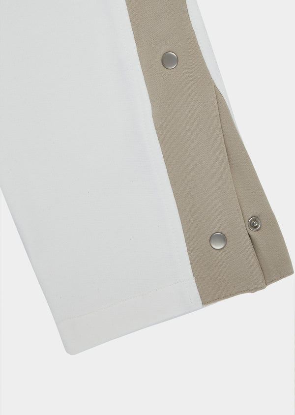 Calça Moletom Découper Bicolore – Off White/Beige