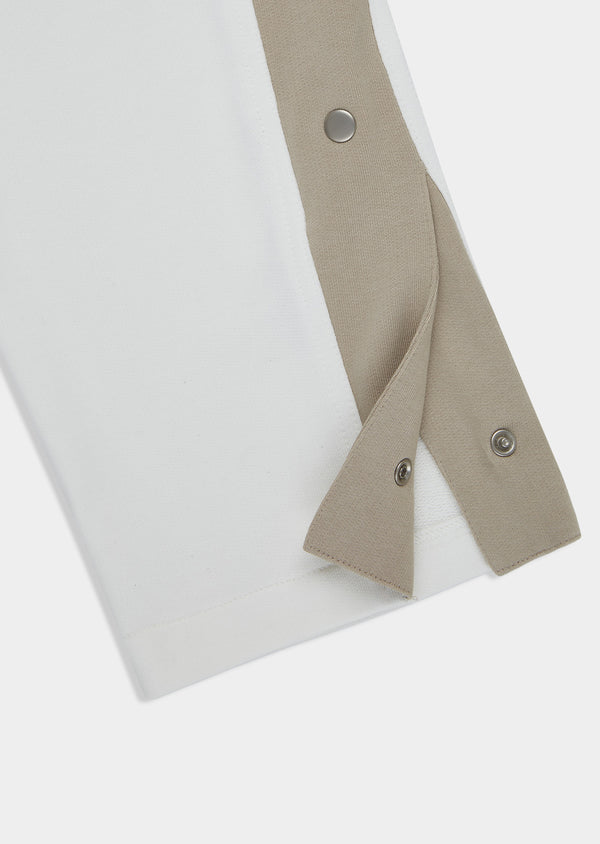 Calça Moletom Découper Bicolore – Off White/Beige