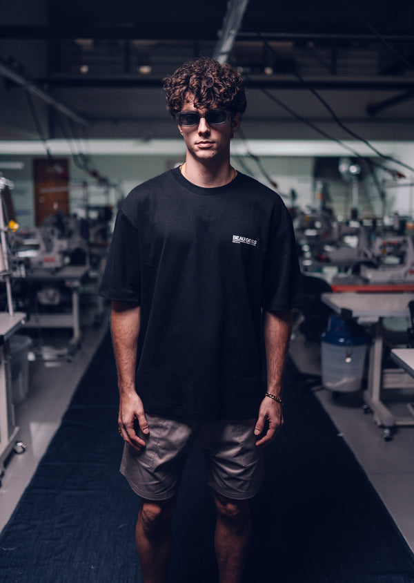 T-Shirt Oversized Suedine Megan – Noir