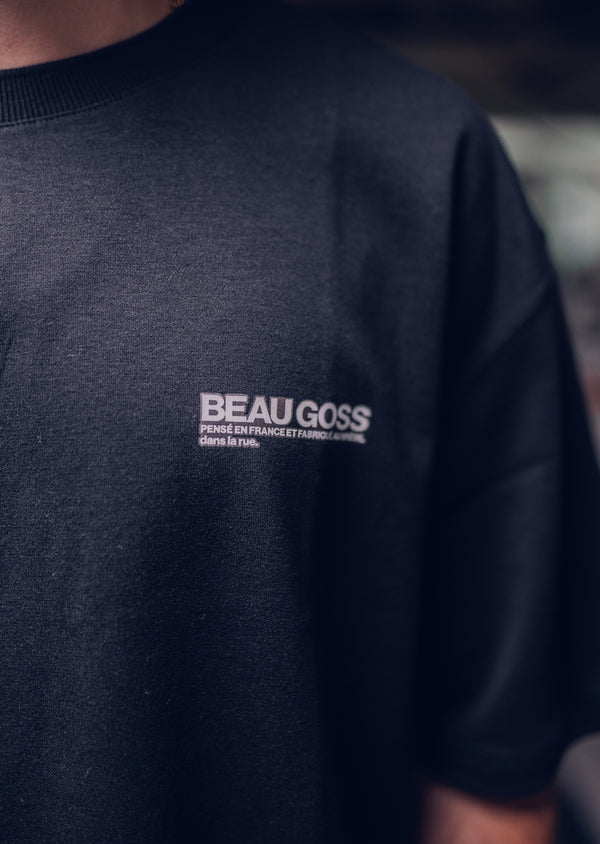 T-Shirt Oversized Suedine Megan – Noir