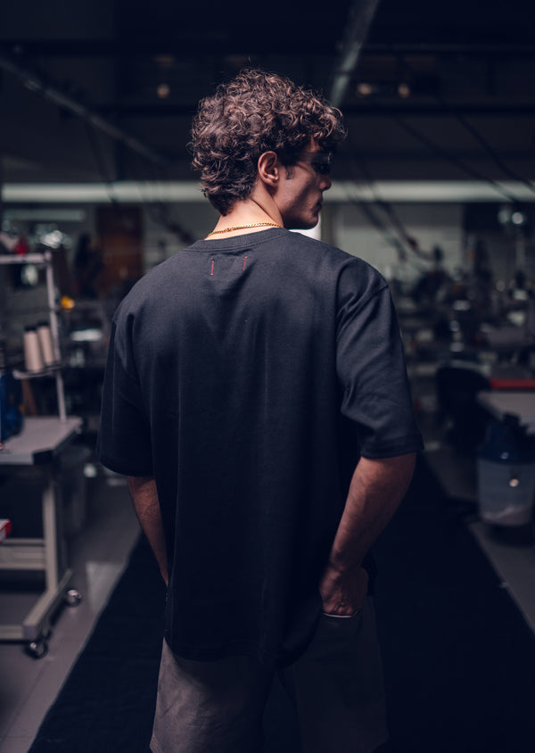 T-Shirt Oversized Suedine Megan – Noir