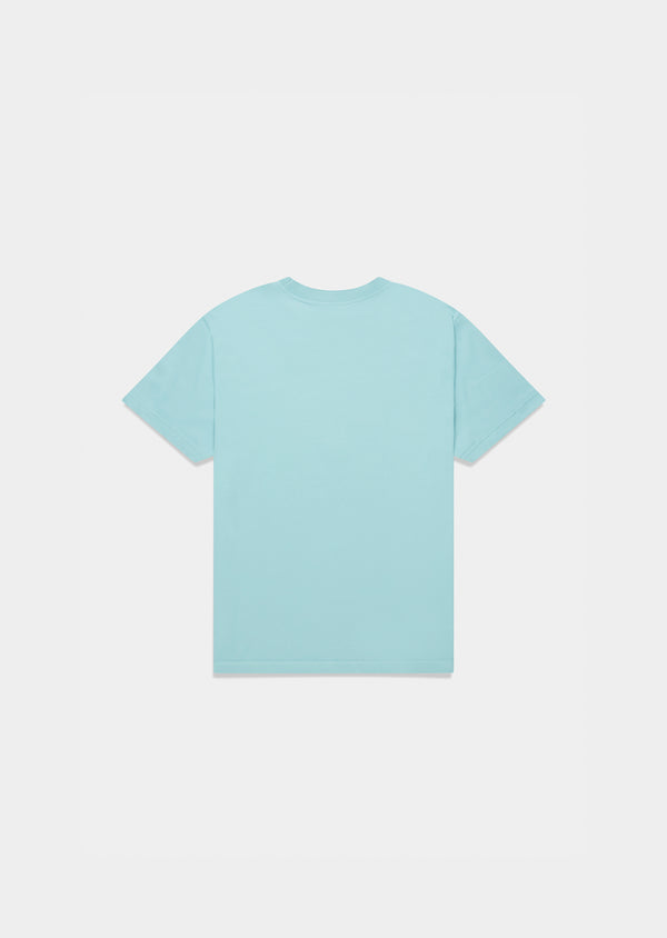 T-Shirt Pima Interloque Gola Média Azul Turquesa