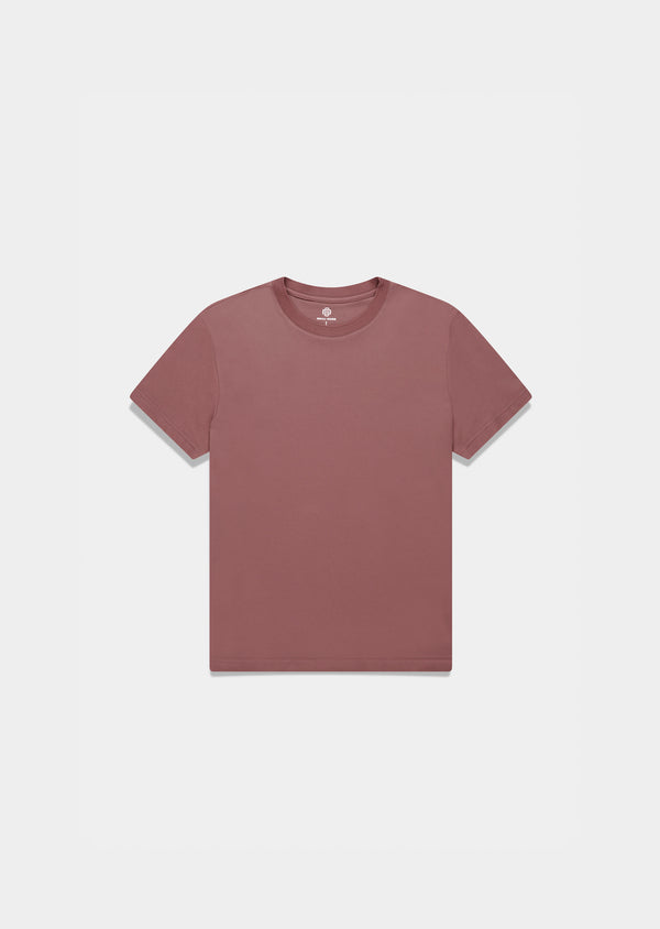 T-Shirt Pima Interloque Gola Média Terracota