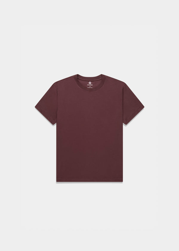 T-Shirt Pima Interloque Gola Média Vinho