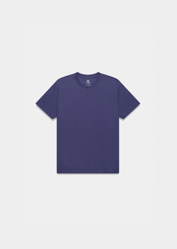 T-Shirt Pima Interloque Gola Média Azul Íris